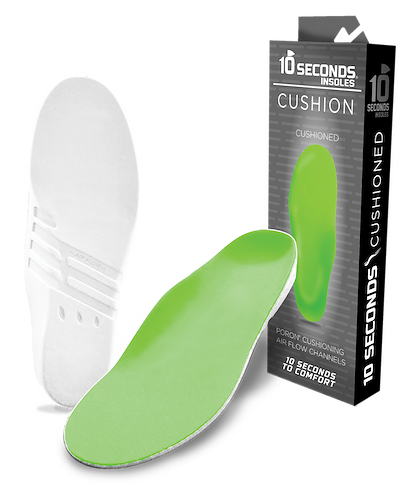 10 Seconds® Unisex Cushion Insoles Green (1 pair) - 170F