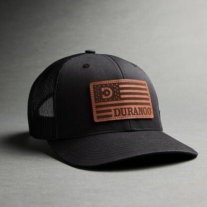 Durango Patriotic Logo Leather Patch Ball Cap Black - DAC0222-BLK