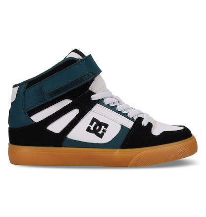 DC Kid's Pure Hi Top Ev Skate Shoes Black/Green/Gum - DC01795063-BKGNGM