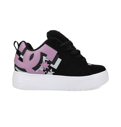 DC Shoes Women's COURT GRAFFIK Skate Shoe Black/Lavender/Light Grey - DC02422003-BKLVLG