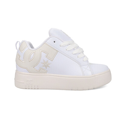 DC Shoes Women's COURT GRAFFIK Skate Shoe White/Off White - DC02422102-WHTOWH