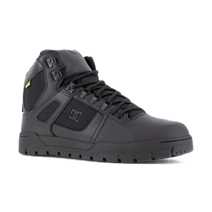DC Work Crew Men's Pure Work High Top Composite Toe Internal Metatarsal Guard Waterproof Work Shoe Black - DC60604