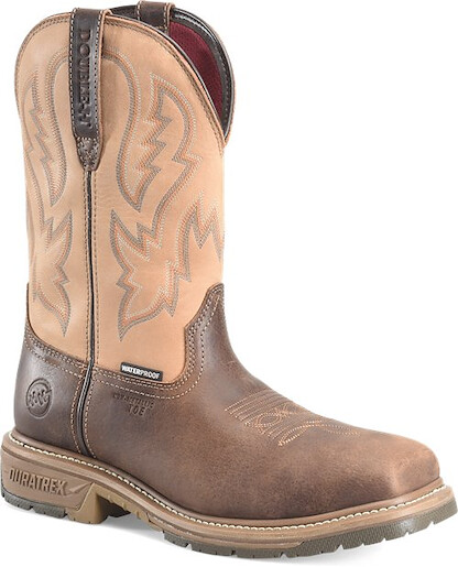 DOUBLE-H Men's 11" Athens Waterproof EH Composite Toe Roper Boot Coffee/Taupe - DH4165