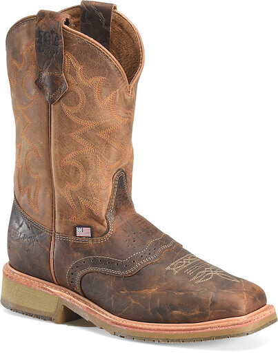 Double-H Boots Men's 11" Baker Steel Toe Roper Work Boot Tan Elephant Print/Sand - DH4671