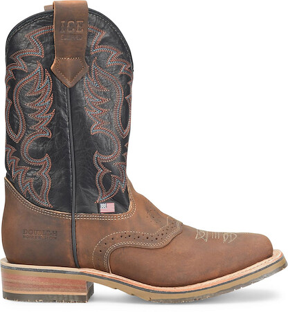 DOUBLE-H Men's 11" Crockett Non-Metallic SR EH Soft Toe Roper Boot Ginger/Black - DH4673