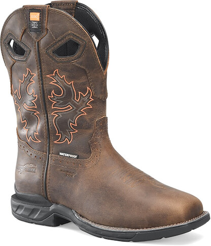 Double-H Boots Men's 11" Redeemer Composite Toe Waterproof Metatarsal Guard Non-Metallic Roper Work Boot Brown - DH5379