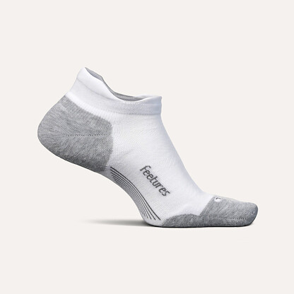Feetures Unisex Elite Max Cushion No Show Tab Socks White - EC504158