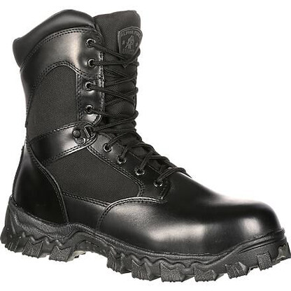 ROCKY WORK Men's Alpha Force Zipper Composite Toe Public Service Boot Black - FQ0006173