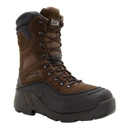 ROCKY WORK Men's 9" Blizzard Stalker Steel Toe Waterproof 1200g Insulated Work Boot Brown - FQ0007465