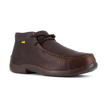 FRYE Supply Men's Safety-Crafted Utility Moc Composite Toe EH Work Boot Dark Brown - FR40701