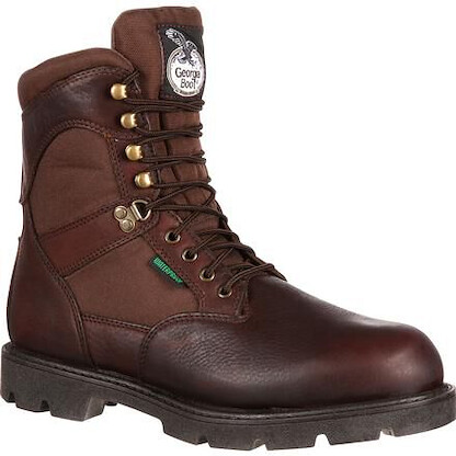 GEORGIA BOOT Men's 8" Homeland Soft Toe 100G Insulated Waterproof Work Boot Brown - G109