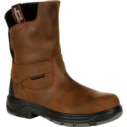 GEORGIA BOOT Men's 10" FLXPoint Composite Toe Waterproof Work Boot Brown - G5644