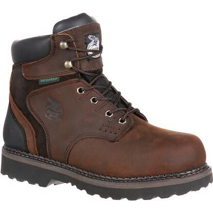 GEORGIA BOOT Men's 6" Brookville Steel Toe Waterproof Work Boot Dark Brown - G7334