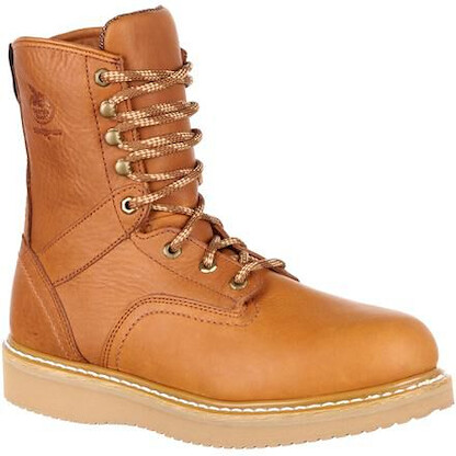 GEORGIA BOOT Men's 8" Wedge Steel Toe Work Boot Barracuda Gold - G8342