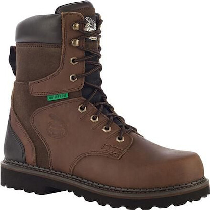 GEORGIA BOOT Men's 8" Brookville Steel Toe Waterproof Work Boot Dark Brown - G9334