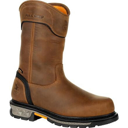GEORGIA BOOT Men's 11" Carbo-Tec LTX Nano Composite Toe Waterproof Pull-On Work Boot Black/Brown - GB00394