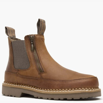 Georgia Boot Women's Side Zip Chelsea Romeo, Brown, Size 9.5(M)