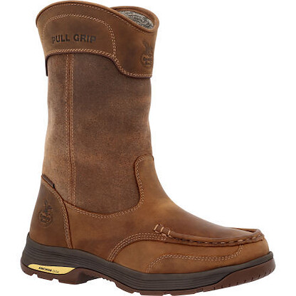 GEORGIA BOOT Men's 11" Athens SuperLyte Alloy Toe Waterproof Wellington Pull-On Work Boot Dark Brown - GB00550