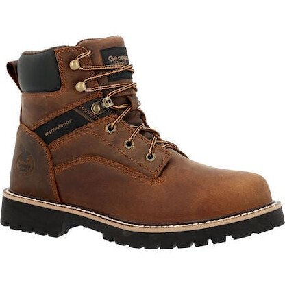 GEORGIA BOOT Men's 6" Core 37 Steel Toe Waterproof Work Boot Brown - GB00636