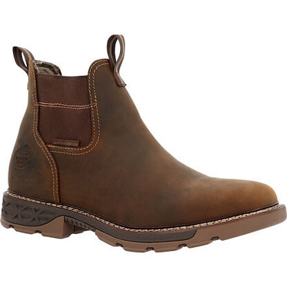 GEORGIA BOOT Men’s 6” Carbo-Tec FLX Waterproof Chelsea Alloy Toe Work Boot Brown - GB00701