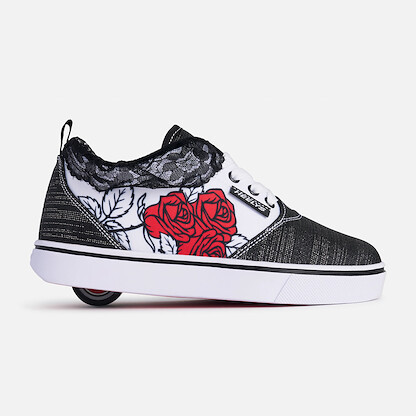 Heelys Girls' Pro 20 Prints Shoes Black/White/Red/Silver - HE01090001