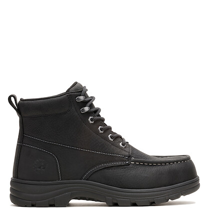 HYTEST Men's 6" Knox 2 Moc Toe Steel Toe Work Boot Black- K13280