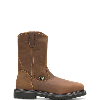 HYTEST Men's Ryder Steel Toe Internal Met Guard Wellington Work Boot Brown - K15021