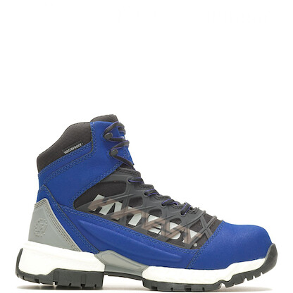 HYTEST Men's 6" FootRests® 2.0 Charge Nano Composite Toe Waterproof Work Boot Blue - K23342
