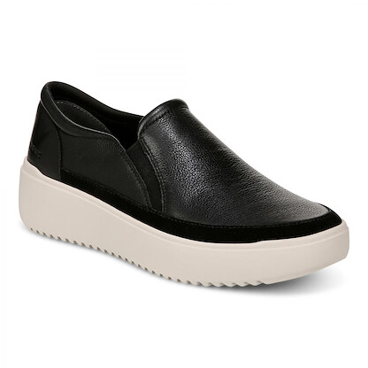 Vionic Women's Kearny Platform Slip-On Sneaker Black Leather - I8680L1001