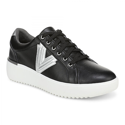 Vionic Women's Kearny Lace 2.0 Black/Silver Leather - J5407M1001