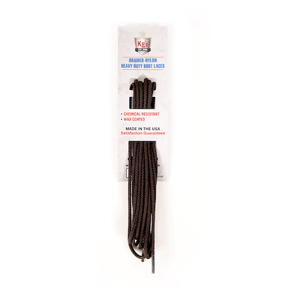 KG's Boot Guard 54" Heavy Duty Braided Nylon Boot Laces Brown (1 pair) - 154BR