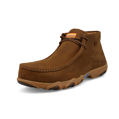 Twisted X Men's Nano Toe Work Chukka Driving Moc Work Boot Distressed Saddle - MDMXN01