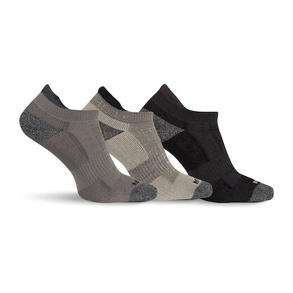Merrell Unisex Wool Everyday Tab Sock Charcoal Assorted (3 pairs) - MEA33506T3B2001-CHARH