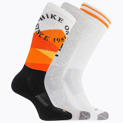 Merrell Unisex Recycled Everyday Crew Socks Black Assorted (3 pairs) - MEA33665C3B2001-BKAST