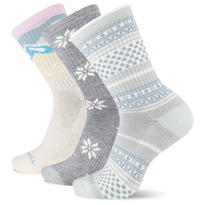 Merrell Unisex Holiday Wool Pack Crew Socks Light Grey Assorted (3 pairs) - MEA33903C3U2001-LGAST