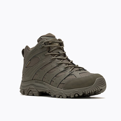 MERRELL WORK Men's Moab 3 Mid Tactical Waterproof Boot Dark Olive - J004113