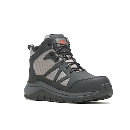 MERRELL WORK Men's Fullbench Speed Mid Carbon Fiber Toe Waterproof Work Boot Black/Charcoal  - J005025