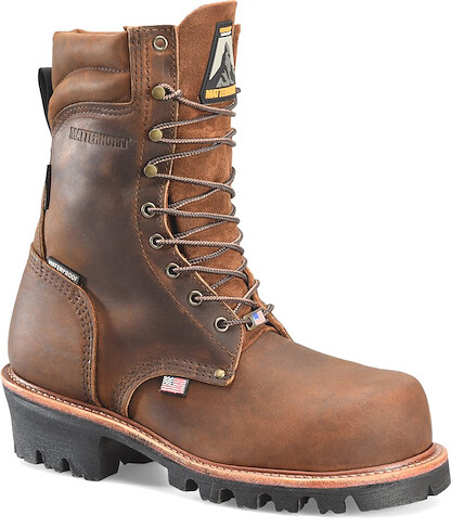 Matterhorn Men's 9" USA Union Built Composite Toe Waterproof Insulated Logger Work Boot Cinnamon Crazy Horse - MT2580
