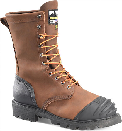 Matterhorn Men's 10" Copper Internal Metatarsal Guard Steel Toe Waterproof Work Boot  Brown - MT910