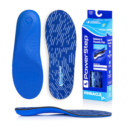 PowerStep Unisex Kids' Pinnacle Junior Pain Relief Shoe Insoles Blue (1 pair) - 5041-01