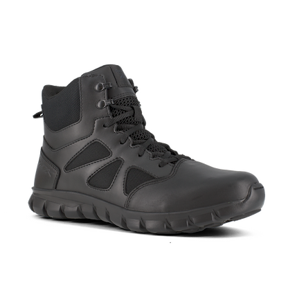 Reebok Work Men's 6" Sublite Cushion Tactical Soft Toe Boot with Side Zipper Black - RB8605