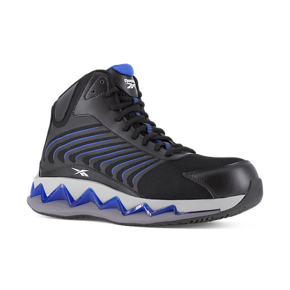Reebok Work Men's Zig Elusion Heritage Composite Toe ESD High-Top Work Sneaker Black/Blue - RB3225
