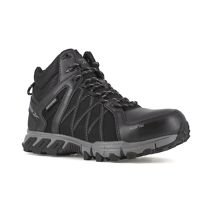 Reebok Work Men's Trailgrip Alloy Toe Waterproof Mid-Cut Athletic Work Boot Black/Grey - RB3401