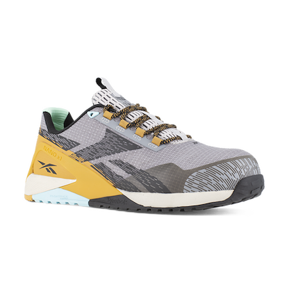 Reebok Work Men's Nano X1 Adventure Composite Toe Work Shoe Silver Grey/Clay/Black - RB3482