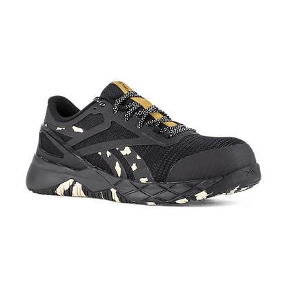 Reebok Work Women's Nanoflex TR Composite Toe ESD Athletic Work Shoe Black/Camo/Brown - RB366