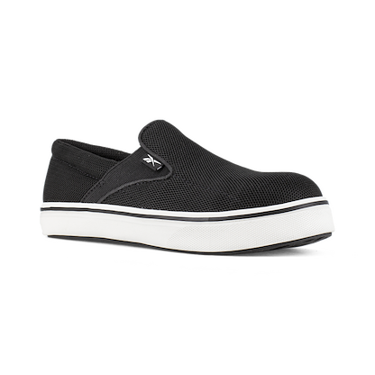 Reebok Work Women's Comfortie Steel Toe ESD Slip-On Work Shoe Black/White - RB725