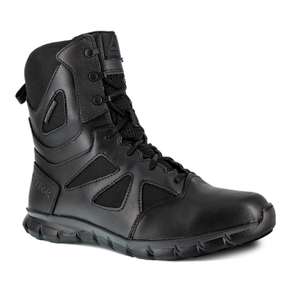 Reebok Work Women's 8" Sublite Cushion Soft Toe Waterproof Tactical Boot with Side Zipper Black - RB806