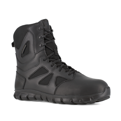 Reebok Work Men's 8" Sublite Cushion Composite Toe Waterproof Tactical Boot with Side Zipper Black - RB8807