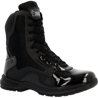 ROCKY Men's 8"Cadet Side Zip SR Soft Toe Public Service Boot Black - RKD0103