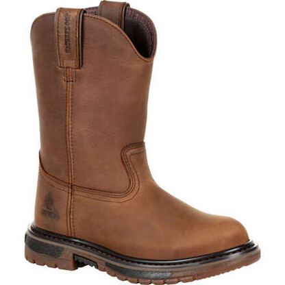 Rocky Unisex Big Kid's 8" Original Ride FLX Waterproof Western Boot Brown - RKW0300Y
